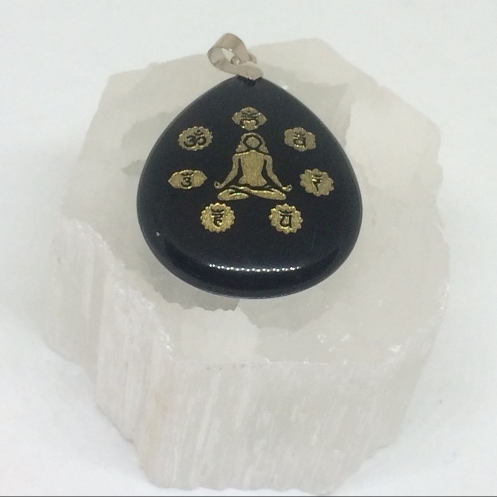 🌠🕉 OBSIDIAN PENDANT - Picture 5 of 7
